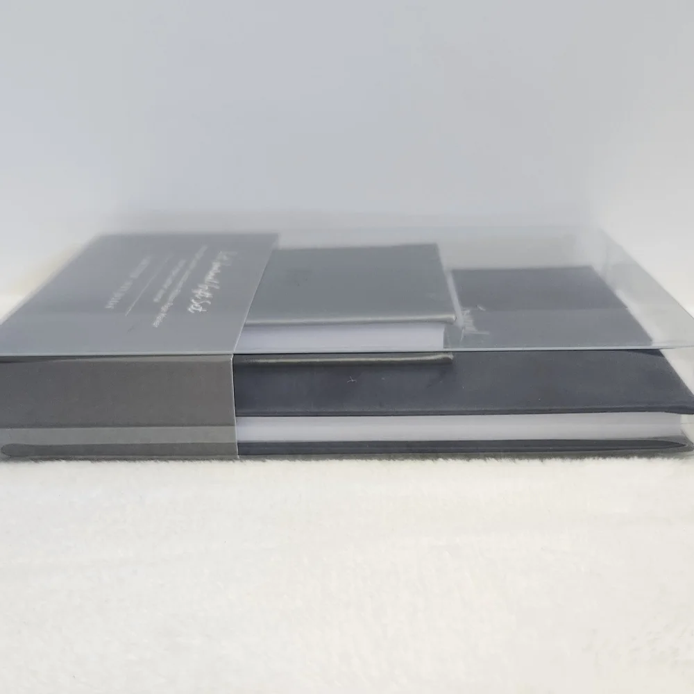 Gartner Studios Navy Blue Silver Gray Vegan Leather Journal 2 Piece Gift Set NWT